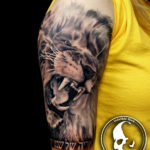 Tattoo tattoos austin best artist texas awesome badass cute wicked dark evil men women guys girls cool realism realistic color black and grey traditional art male female men's women's awesome Lion